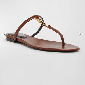 Saint Laurent Women's Brown and Black Sandals